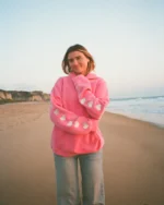 Dandy heart on my sleeve oversized lux hoodie in vintage washed pink