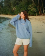 Dandy let’s watch the sunset oversized lux hoodie in blue